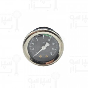 گیج منومتر / مانومتر فشار آب پمپ وی بی ام ۰-۱۶ بار فشار قطر بدنه ۵۰ و قطر فریم بیرونی 57 میلیمتر همراه لوله مسی اتصال