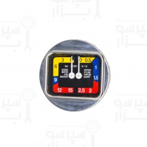 گیج منومتر / مانومتر دو عقربه گریمک / فیورنزاتو فشار بخار 0 الی 2/5 بار و فشار آب پمپ 0 الی 15 بار قطر بدنه 63 قطر فریم بیرونی 70 میلیمتر رزوه 1/8 اینچ