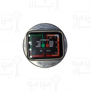 گیج منومتر /مانومتر فشار دوعقربه دستگاه اسپرسو یونیک فشار بخار 0 الی 3/5 بار و فشار آب 0 الی 20 بار قطر بدنه 63 و قطر فریم بیرونی 70 میلیمتر رزوه 1/8 اینچ