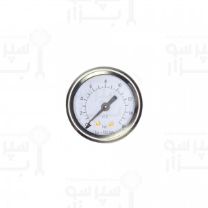 گیج منومتر /مانومتر فشار آب پمپ بیزرا بین 0 الی 16 بار قطر بدنه ۴۰ و قطر فریم بیرونی 44 میلیمتر رزوه 1/8 اینچ