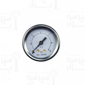 گیج منومتر / مانومتر تک عقربه نمایشگر فشار بخار بتزرا / بیزرا  ۰ تا ۳ بار قطر بدنه ۴۰ قطر فریم بیرونی ۴۴ میلیمتر رزوه ۱/۸ اینچ