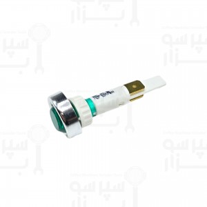 چراغ سبز رنگ جلوی پنل بی اف سی / رویال 250 ولت قطر بدنه 9 میلیمتر و قطر سر بیرونی 20 میلیمتر