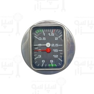 منومتر بویلر دو عقربه فائما ای92 / دوعه / کامپکت / اکسپرس قطر بدنه 63 میلیمتر قطر فریم بیرونی 70 میلیمتر رزوه 1/8 نری فشار آب پمپ 0 الی 15 بار فشار بخار بویلر 0-2.5 بار (به رزوه پشت دقت شود)