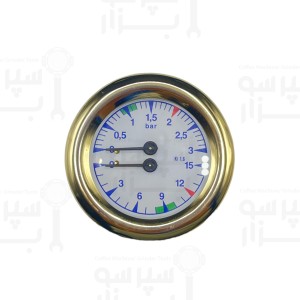 منومتر / مانومتر فشار دو عقربه بی اف سی / رویال قطر بدنه ۶۳ میل اورجینال فریم طلایی