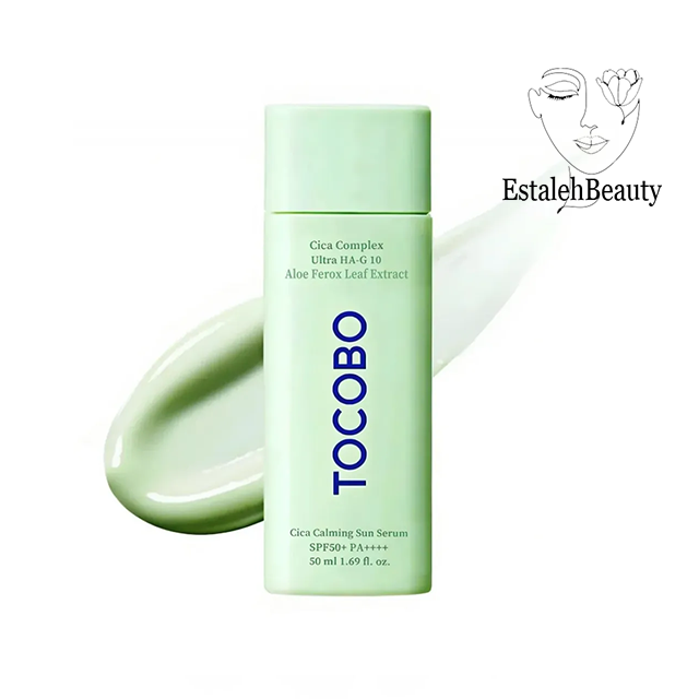 سرم ضد آفتاب تسکین‌دهنده Cica توکوبو – SPF50 | ۵۰ میلی‌لیتر (Tocobo Cica Calming Sun Serum – SPF50 – 50ml)