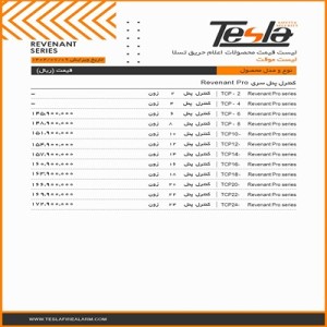لیست قیمت اعلام حریق تسلا