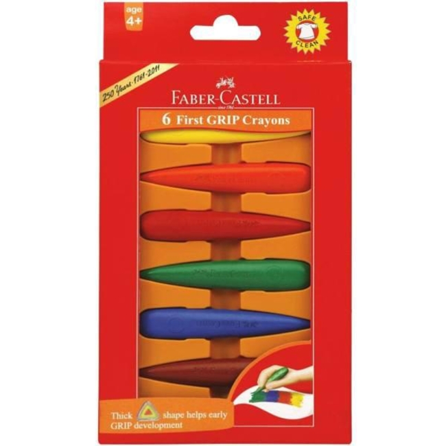 مداد شمعی فابر کاستل 6 رنگ مدل فرست گریپ