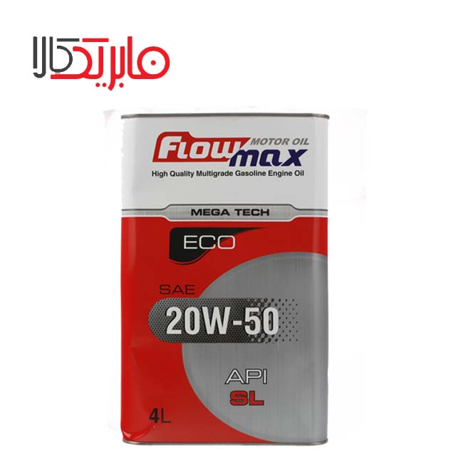روغن موتور فلومکس مدل اکو Mega tech 20W50 SL حجم 4 لیتر