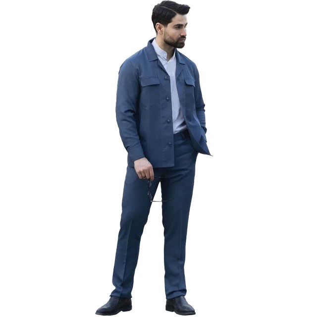 کت و شلوار لبنانی کساء (آبی نفتی)