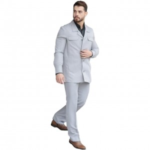 کت و شلوار لبنانی کساء (طوسی روشن)