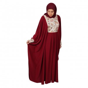 مانتو عبایی مهدا کساء (رنگ زرشکی)