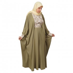 مانتو عبایی مهدا کساء (رنگ زیتونی)