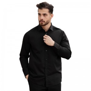 پیراهن تترون یقه انگلیسی  کساء (مشکی)