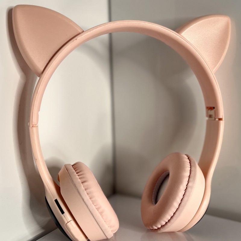 هدفون بلوتوثی مدل X40 M مدل گوش گربه‌ای- صورتی روشن ا فلاح نت