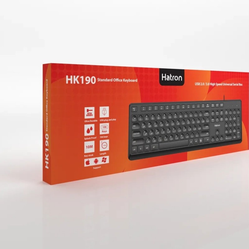 کیبورد باسیم هترون مدل HK190 ا فلاح نت
