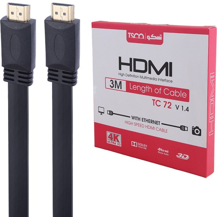 کابل HDMI تسکو مدل TC 72 نسخه 1.4 طول 3 متر با پشتیبانی از Full HD و 3D ا فلاح نت
