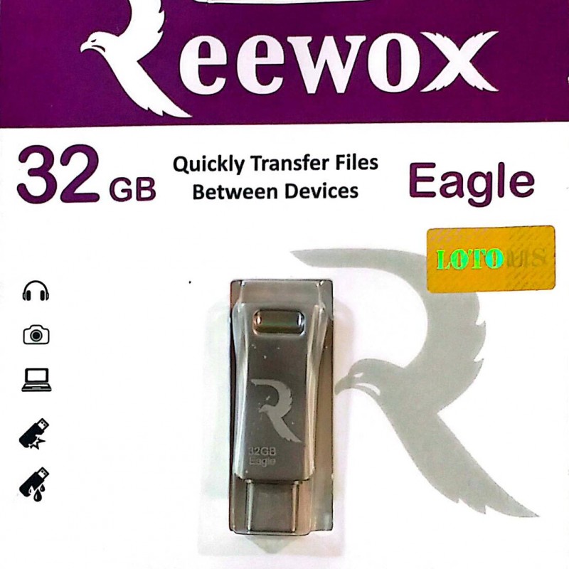 فلش مموری 32 گیگابایت REEWOX مدل Eagle با قابلیت Type-C OTG ا فلاح نت