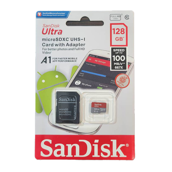 کارت حافظه 128 گیگابایت SanDisk Ultra با سرعت انتقال بالا و عملکرد استثنایی ا فلاح نت