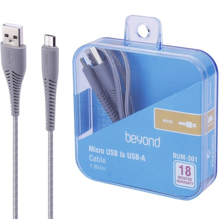 کابل تبدیل USB به MicroUSB بیاند مدل BUM-301 طول 1 متر با قابلیت شارژ و انتقال داده سریع ا فلاح نت