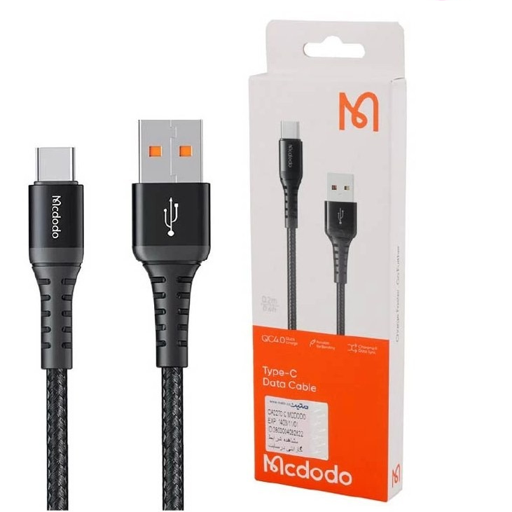 کابل USB به USB-C مک دودو مدل CA-2270 با قابلیت شارژ سریع و انتقال داده، طول 0.2 متر ا فلاح نت