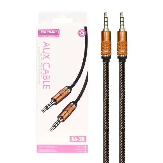 کابل AUX کلومن مدل KA-38 با طول 1 متر – انتقال صدای با کیفیت برای دستگاه‌های صوتی ا فلاح نت