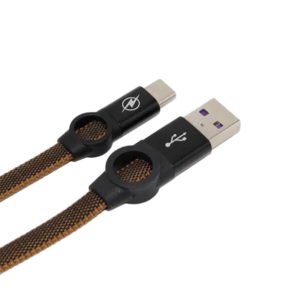 کابل شارژ و انتقال داده USB به Type-C مدل A919 با پوشش کنفی و طول 1 متر ا فلاح نت