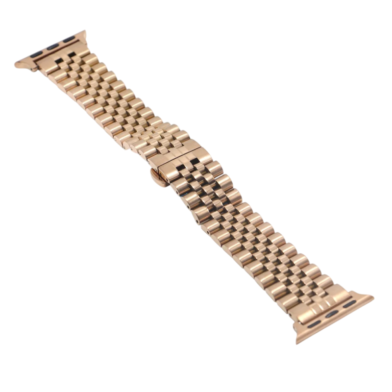 بند رولکسی استیل رزگلد Goui مخصوص Apple Watch (42/44/45/49mm)ا فلاح نت
