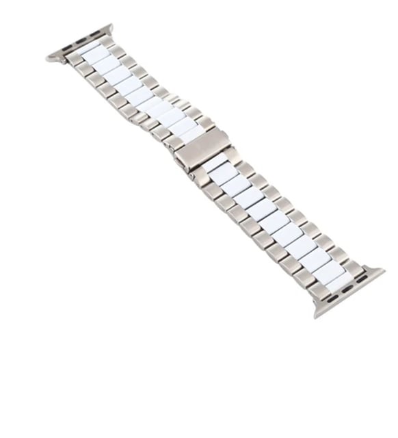 بند استیل دو رنگ Goui مدل رولکسی – لوکس و سازگار با Apple Watch 42/44/45/49ا فلاح نت