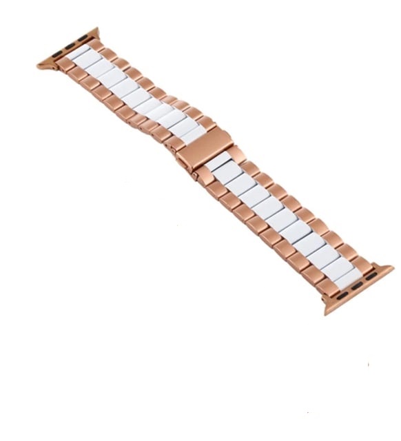 بند استیل دو رنگ Goui مدل رولکسی – لوکس و سازگار با Apple Watch 42/44/45/49ا فلاح نت