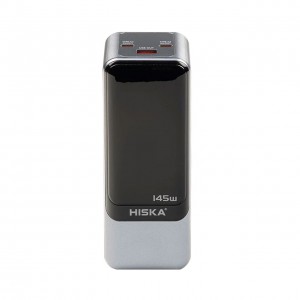 پاوربانک ۲۷۰۰۰ میلی‌آمپرساعتی شرکت Hiska مدل HP-225PD با شارژ سریع و توان ۱۴۵ وات (PD) ا فلاح نت