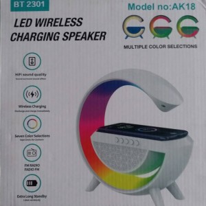 اسپیکر بلوتوثی چندکاره LED مدل AK18 با قابلیت شارژ وایرلسBT 230  ا فلاح نت