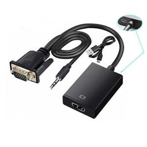 مبدل VGA به HDMI با قابلیت انتقال صدا به همراه کابلAUX ا فلاح نت