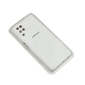 کاور سیلیکونی مدل COQUE EN SILICON مناسب برای گوشی موبایل سامسونگGalaxy A12 / M12 -سفید صدفی ا فلاح نت