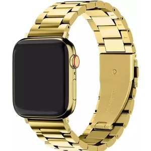 بند استیل نقره ای طرح رولکسی سه‌بید ویژه اپل واچ 42/44/45/49 میلی‌متر ا فلاح نت