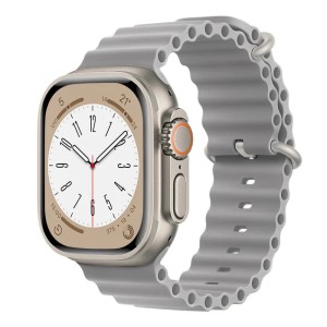 بند سیلیکونی طوسی اپل واچ - مقاوم، راحت و سازگار با سایزهای 42، 44، 45 و 49 میلی‌متر ا فلاح نت