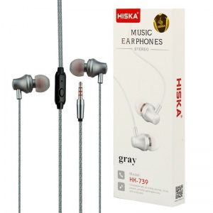 هندزفری سیمی HISKA مدل HK-739 با صدای شفاف و طراحی ارگونومیک- مشکی ا فلاح نت