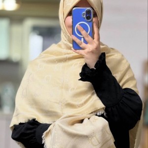 روسری کشمیر دورو لمه دار