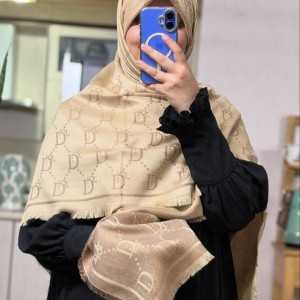 روسری کشمیر دورو لمه دار