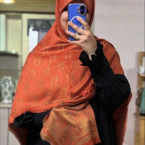 روسری کشمیر دورو لمه دار