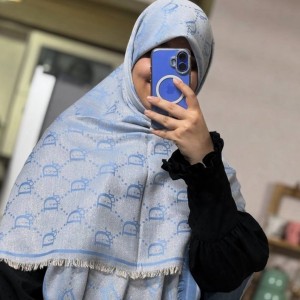 روسری کشمیر دورو لمه دار