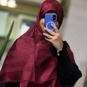 روسری ابریشم ژاکارد لمه دار