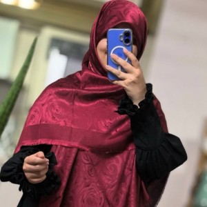 روسری ابریشم ژاکارد لمه دار