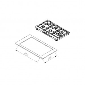 اجاق گاز صفحه ای کن مدل ISD505R استیل