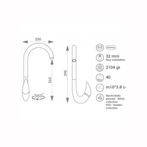 شیر ظرفشویی راسان مدل هیپو طلایی