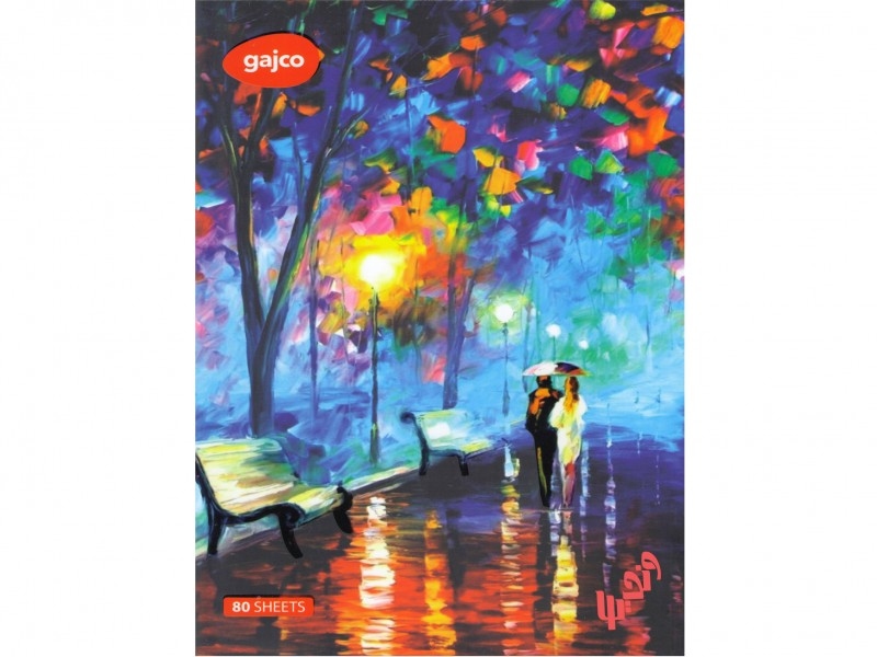 دفتر شکلاتی 80 برگ گاجکو طرح نقاشی عاشقان در زیر باران