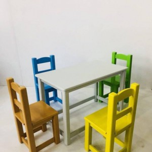 میز صندلی کلاسیک 4 نفره کودک