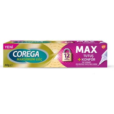 چسب دندان مصنوعی کورگا مدل MAX  بدون طعم(ساده)  وزن 40 گرم