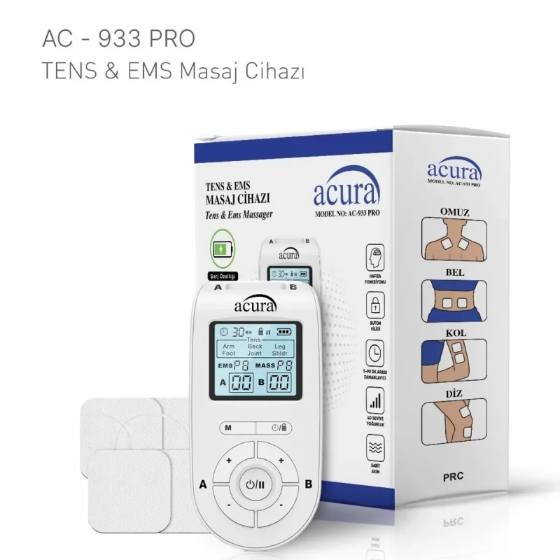 دستگاه تنس آکورا AC-933 PRO، دو کاناله + 22 برنامه