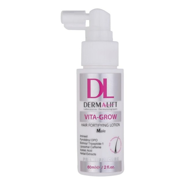 لوسیون محرک رشد مو درمالیفت مدل vita grow - مخصوص آقایان (60 میل)
