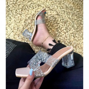 صندل پاشنه شیشه ای کد 980